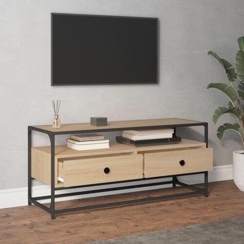 Tv-bord 100x35x45 cm konstrueret træ sonoma-eg