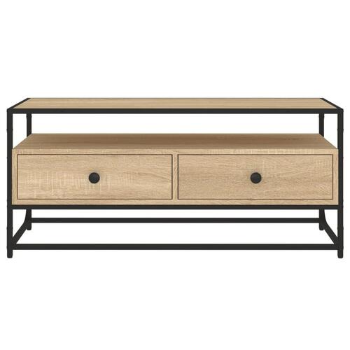 Tv-bord 100x35x45 cm konstrueret træ sonoma-eg