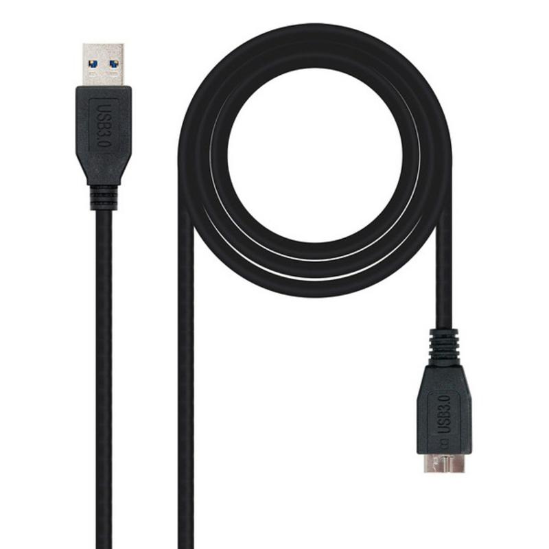USB-kabel USB 3.0 A til Micro-B 3.0 NANOCABLE - 1 m, sort