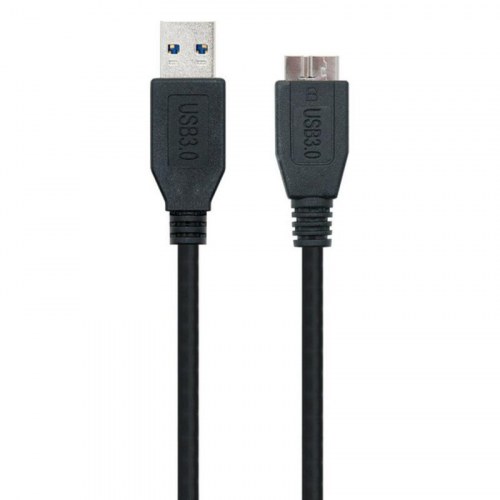 USB-kabel USB 3.0 A til Micro-B 3.0 NANOCABLE - 1 m, sort