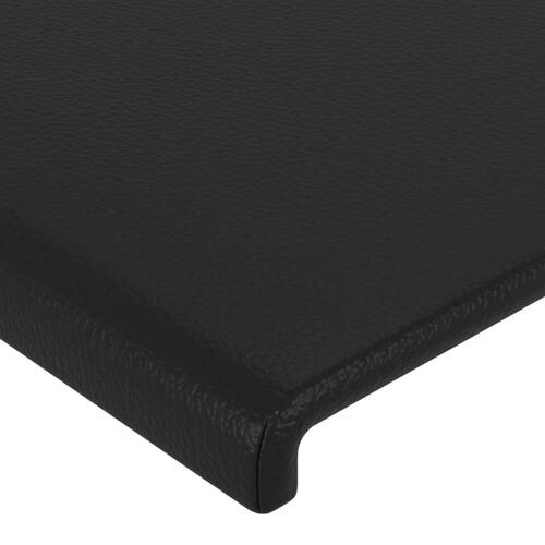 Sengegavl med LED-lys 144x5x78/88 cm kunstlæder sort