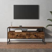 Tv-bord 100x35x45 cm konstrueret træ røget egetræsfarve