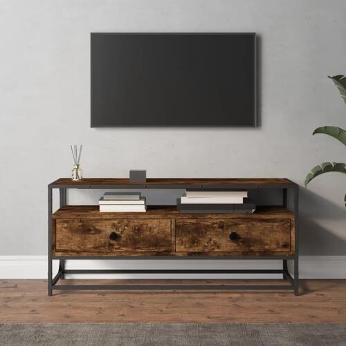 Tv-bord 100x35x45 cm konstrueret træ røget egetræsfarve