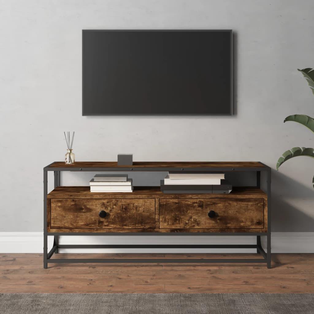 Tv-bord 100x35x45 cm konstrueret træ røget egetræsfarve