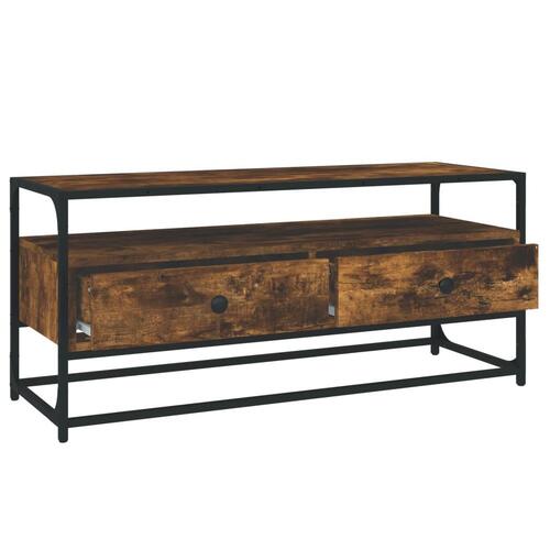 Tv-bord 100x35x45 cm konstrueret træ røget egetræsfarve