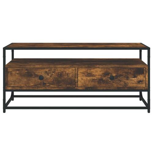 Tv-bord 100x35x45 cm konstrueret træ røget egetræsfarve
