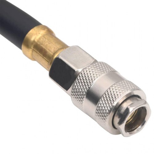 Hybrid luftslange 2 m - gummi/PVC, 3/8" hurtigkobling, sort