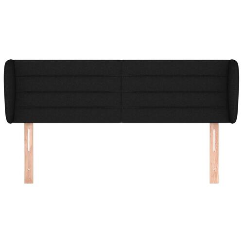 Sengegavl med kanter 147x23x78/88 cm stof sort