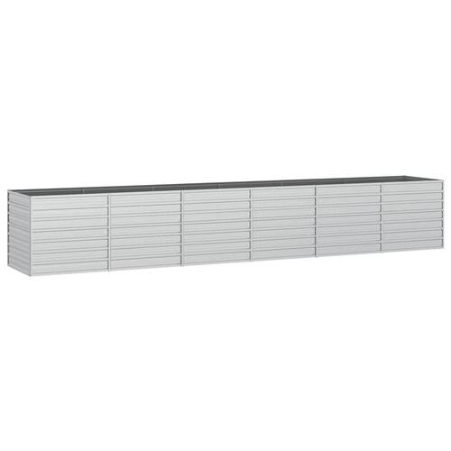 Højbed 480x80x77 cm galvaniseret stål sølvfarvet