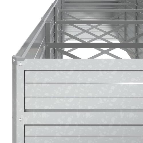 Højbed 480x80x77 cm galvaniseret stål sølvfarvet