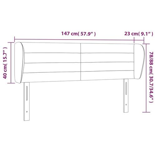 Sengegavl med kanter 147x23x78/88 cm stof sort
