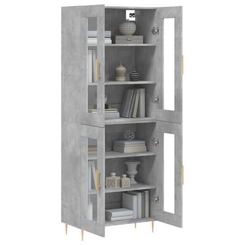 Højskab 69,5x34x180 cm konstrueret træ betongrå