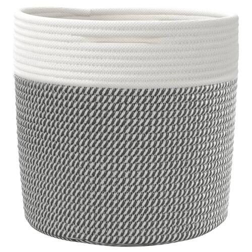 Opbevaringskurve 2 stk. Ø28x28 cm bomuld grå og hvid