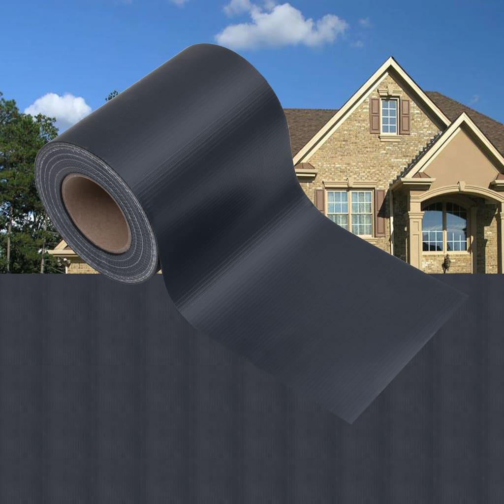 Haveskærm 35x0,19 m PVC mat mørkegrå