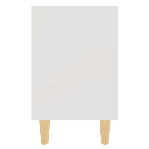 Sengeskabe m. massive træben 2 stk. 40x30x50 cm hvid