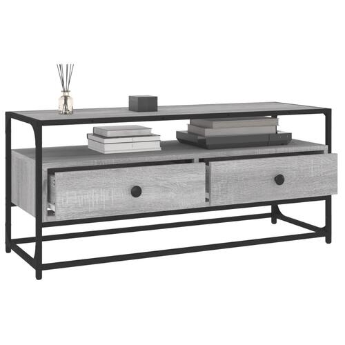 Tv-bord 100x35x45 cm konstrueret træ grå sonoma-eg