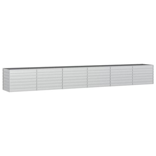Højbed 600x80x77 cm galvaniseret stål sølvfarvet