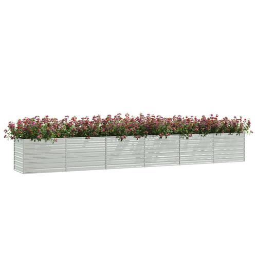 Højbed 600x80x77 cm galvaniseret stål sølvfarvet