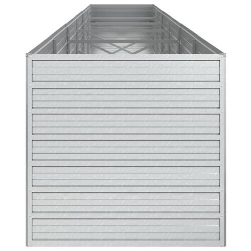 Højbed 600x80x77 cm galvaniseret stål sølvfarvet