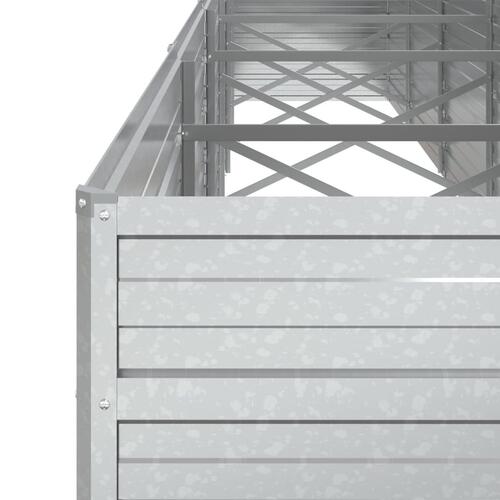 Højbed 600x80x77 cm galvaniseret stål sølvfarvet