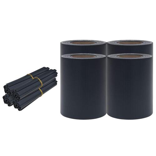 Haveskærm 35x0,19 m 4 stk. PVC mat mørkegrå