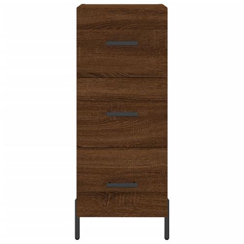 Skab 34,5x34x180 cm konstrueret træ brun egetræsfarve