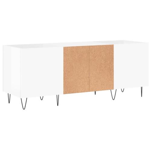 Vinylskab 121x38x48 cm konstrueret træ hvid højglans