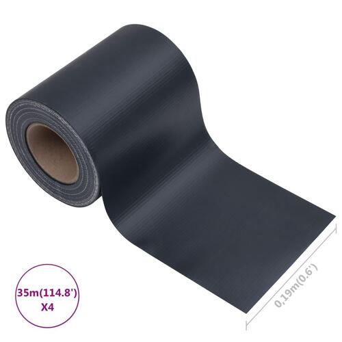 Haveskærm 35x0,19 m 4 stk. PVC mat mørkegrå
