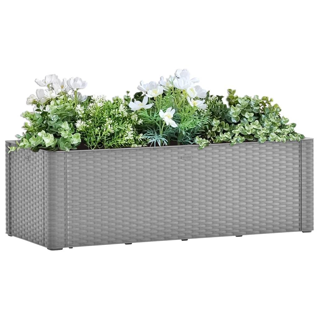 Højbed med automatisk vandingssystem 100x43x33 cm grå