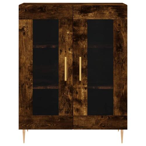 Højskab 69,5x34x180 cm konstrueret træ røget egetræsfarve