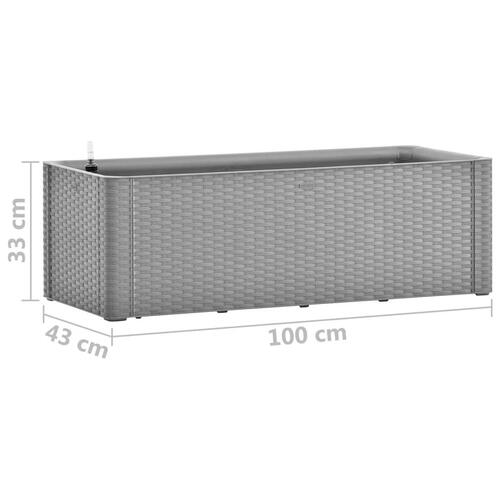 Højbed med automatisk vandingssystem 100x43x33 cm grå