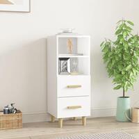 Skænk 34,5x34x90 cm konstrueret træ hvid højglans