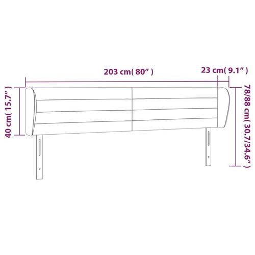 Sengegavl med kanter 203x23x78/88 cm stof sort