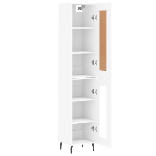 Skab 34,5x34x180 cm konstrueret træ hvid
