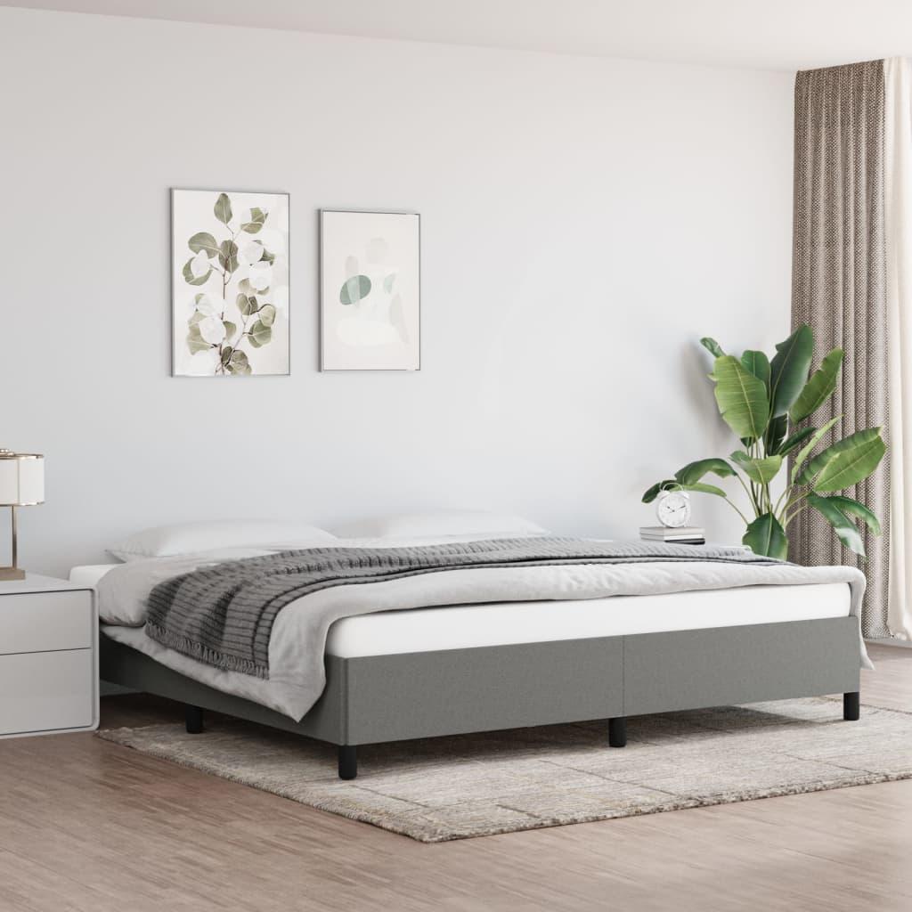 Sengeramme uden madras 200x200 cm stof mørkegrå billede