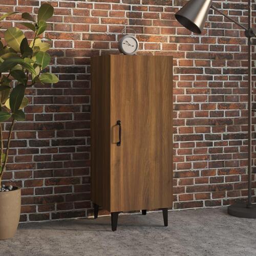Skænk 34,5x34x90 cm konstrueret træ brun egetræsfarve