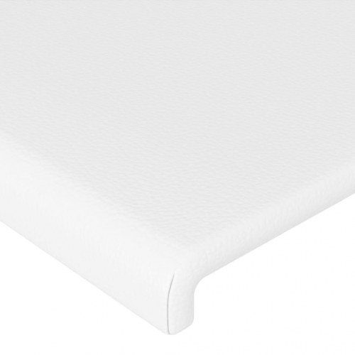 Sengegavl med LED-lys 160 x 5 x 78/88 cm kunstlæder - hvid