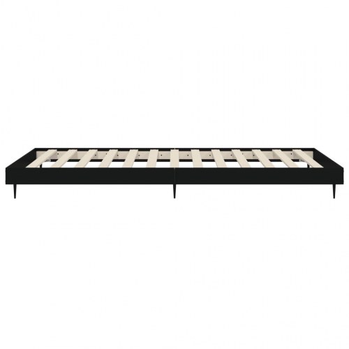 Sengeramme 90×190 cm i sort konstrueret træ med metalben