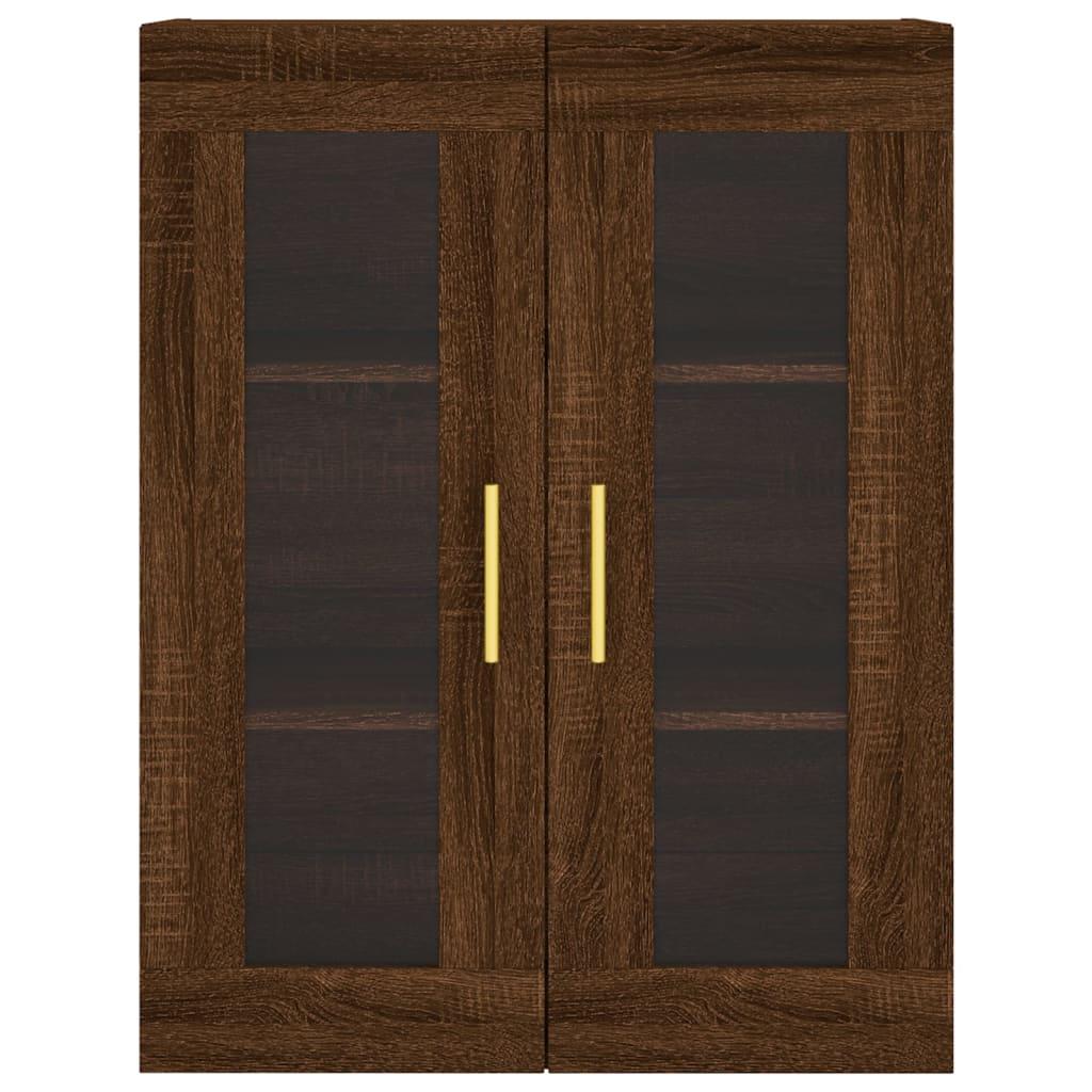Højskab 69,5x34x180 cm konstrueret træ brun egetræsfarve