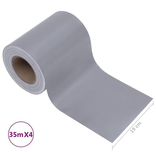 Haveskærm 35x0,19 m 4 stk. PVC mat lysegrå