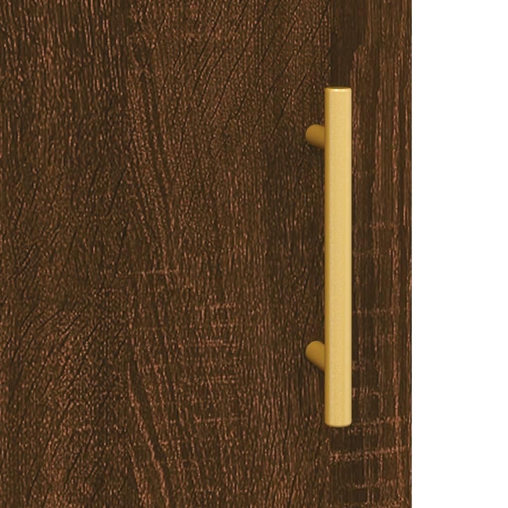 Højskab 69,5x34x180 cm konstrueret træ brun egetræsfarve
