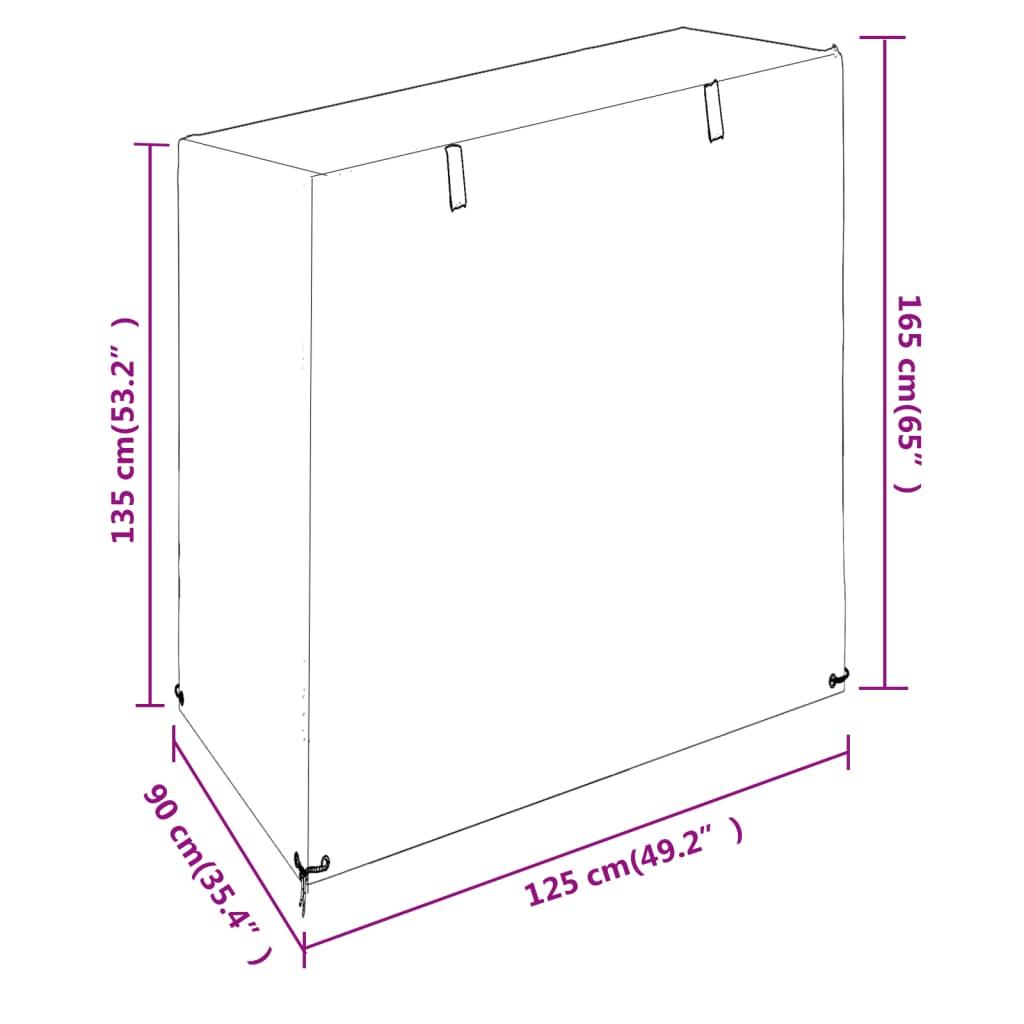Overtræk til gyngebænk 125x90x135/165 cm 8 øjer polyethylen