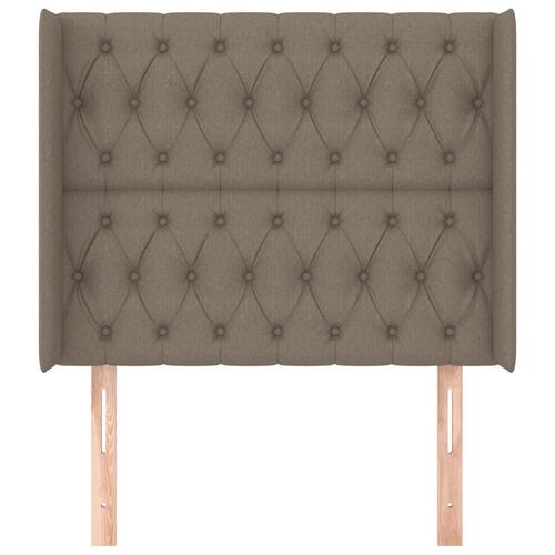 Sengegavl med kanter 93x16x118/128 cm stof gråbrun