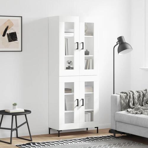 Højskab 69,5x34x180 cm konstrueret træ hvid