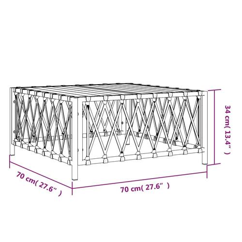 Havebord 70x70x34 cm vævet stof antracitgrå