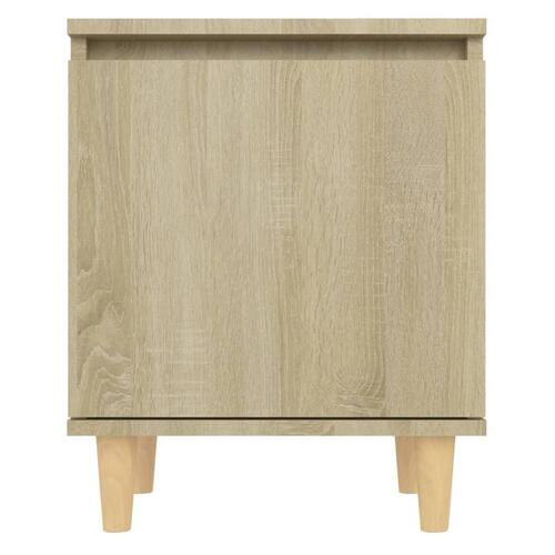 Sengeskabe m. massive træben 2 stk. 40x30x50 cm sonoma-eg