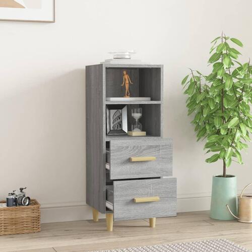 Skænk 34,5x34x90 cm konstrueret træ grå sonoma-eg