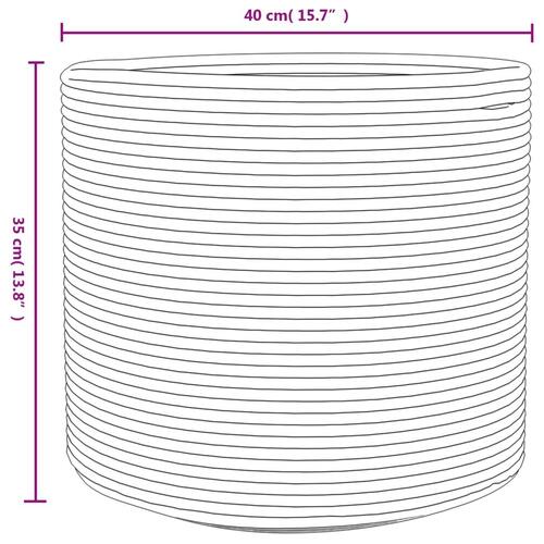 Opbevaringskurv Ø40x35 cm bomuld grå og hvid