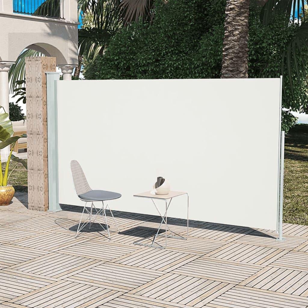 Sammenrullelig sidemarkise til terrassen 160 x 300 cm cremefarvet