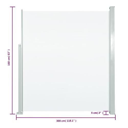 Sammenrullelig sidemarkise til terrassen 160 x 300 cm cremefarvet